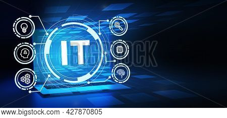 It Consultant Presenting Tag Cloud About Information Technology 3d Illustration