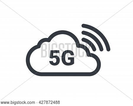 5g Symbol Cloud. High Speed Internet Icons. 5g Signal Icons. Vector Illustration