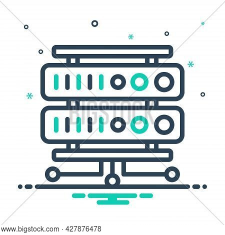 Mix Icon For Rackmount-server Datacenter Website Network Security Technology Datacenter Server Stora
