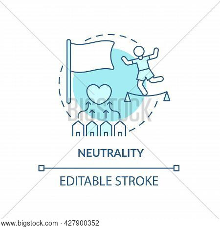 Neutrality And Untimilitary Tendencies Concept Icon. Humantarian Aid And Antiwar Position Abstract I