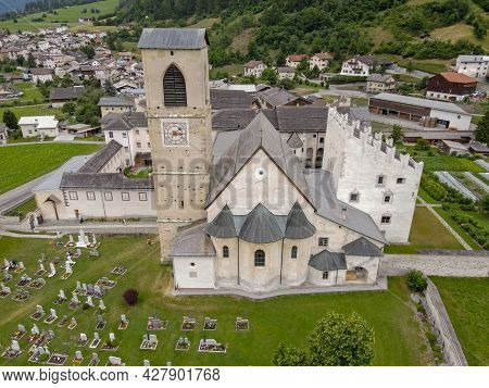 Benedictine Convent Of St. John In Mustair On The Swiss Alps