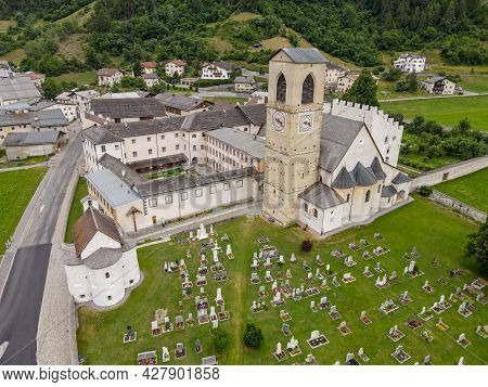 Benedictine Convent Of St. John In Mustair On The Swiss Alps