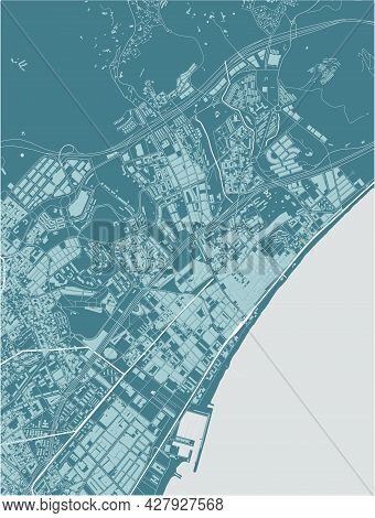 Map Of The City Of Badalona, Spain