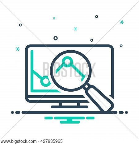 Mix Icon For Research Investigation Checkout Quest Disquisition Analysis Magnifier Graph