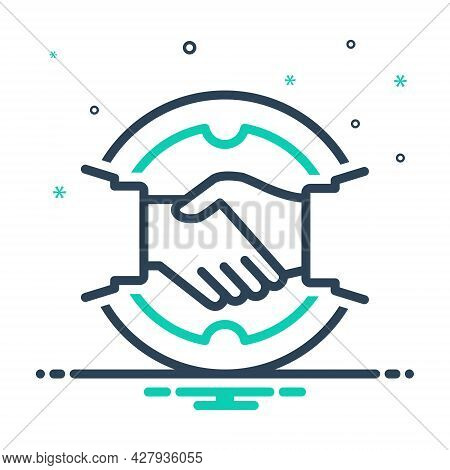 Mix Icon For Deal Agreement Business Shake Introduction Handshake Partnership Collaboration Copartne