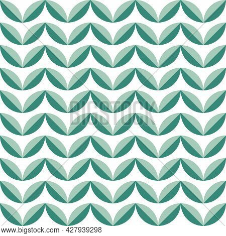 Pattern Seamless Leaves Shevron Geometry In Retro Style. Vintage Floral Background. Simple Vector Il