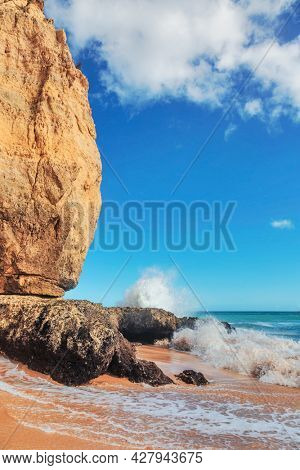 The famous beach of Praia dos Caneiros. Algarve.Portugal