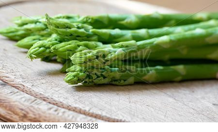 Fresh Green Asparagus From An Asparagus Field As An Ingredient In A Kitchen