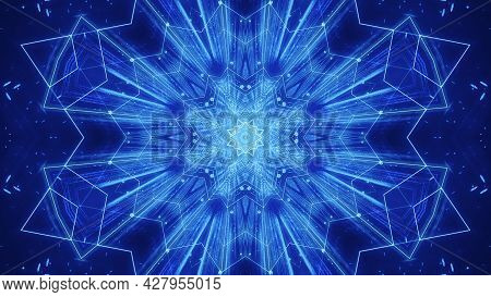 Flight In Abstract Sci-fi Tunnel Seamless Loop. Futuristic Vj Motion Graphics