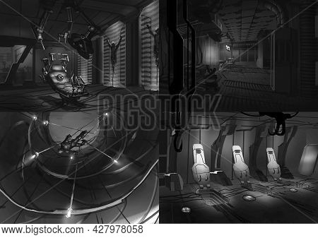 Digital Illustration Of Modern Torture Chamber Interior Design