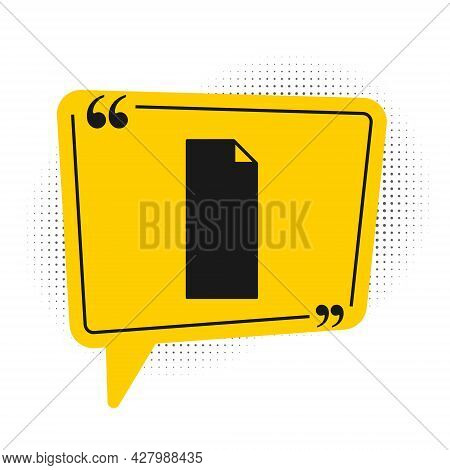 Black Grip Tape On A Skateboard Icon Isolated On White Background. Yellow Speech Bubble Symbol. Vect