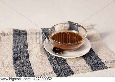 Demiglace Sauce In A Glass Bowl At The Kitchen