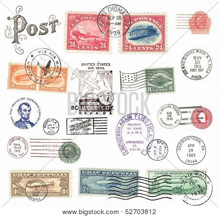 Briefmarken und Labels aus den usa