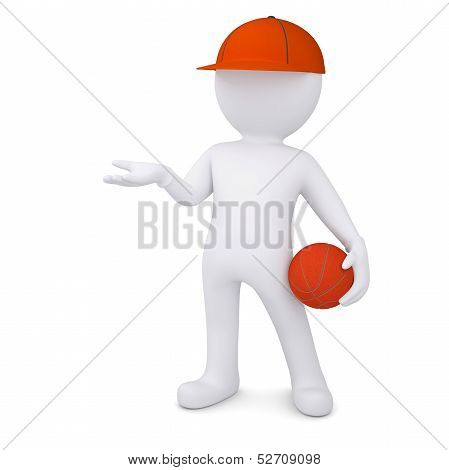 3d basketball player with the ball