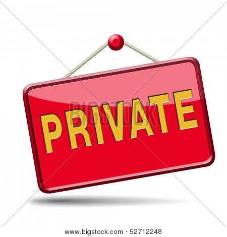 private and personal information icon, banner for privacy protection of restricted info
