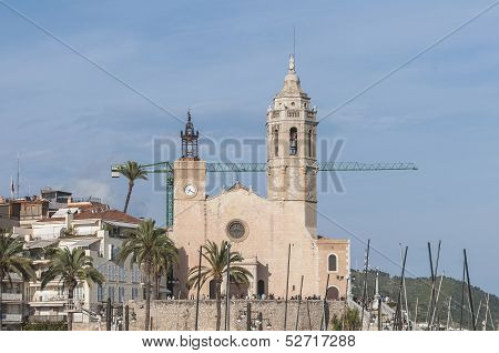 Sant Bartomeu I Santa Tecla Church At Sitges, Spain