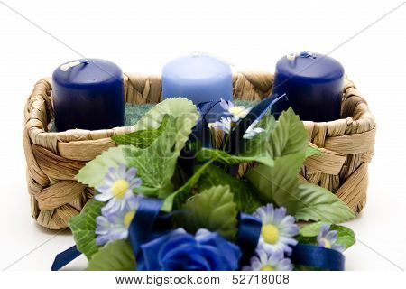 Roses with wax candles