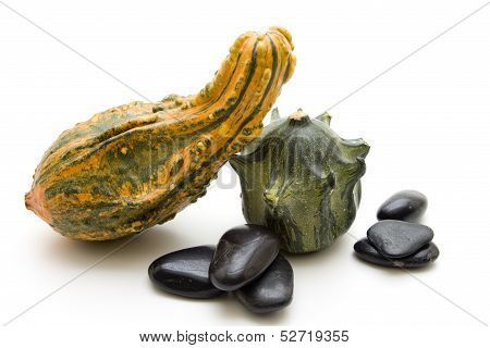 Pumpkin with black stones