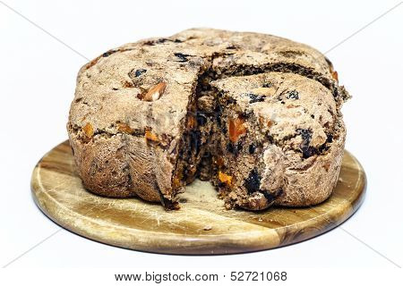 Fresh Bread With Raisins And Plum