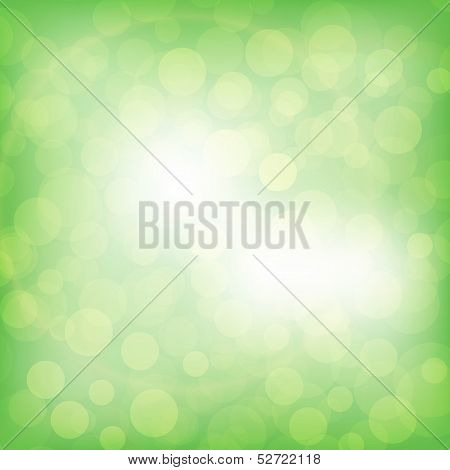Colorful Background In Green Colors, The Bokeh Effect