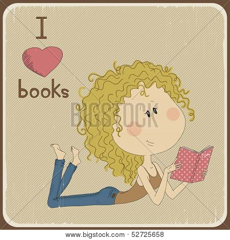 Illustration with pretty girl
