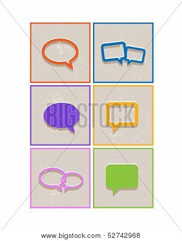 Flat paper s[eech bubble icons