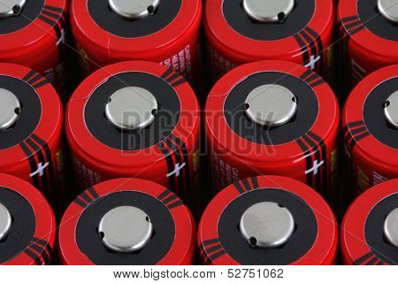 Close up photo of 123A High-Performance Lithium batteries 
