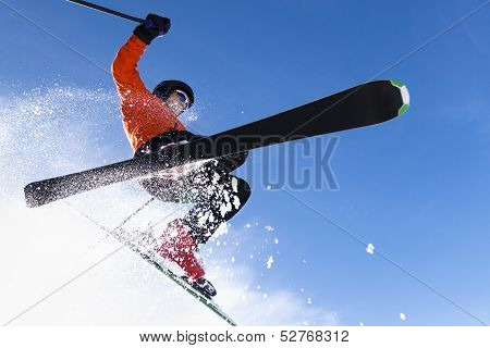 freeskier in a jump