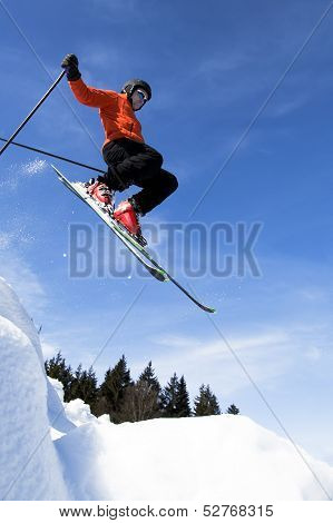 freeskier in a jump