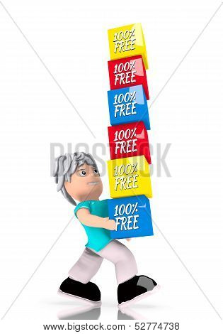 Free Stack  Carried By A Cute Character