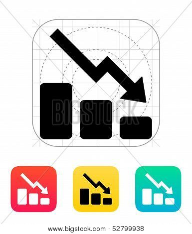 Graph down icon.