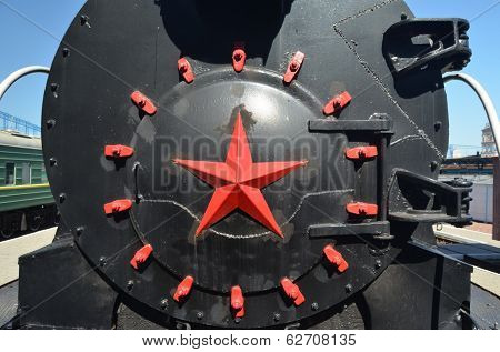 KIEV, UKRAINE -SEP 9, 2013: Railway Terminal of Kiev.Exibition of railway history as it shown at September 9, 2013 in Kiev, Ukraine 