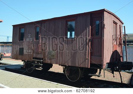 KIEV, UKRAINE -SEP 9, 2013: Railway Terminal of Kiev.Exibition of railway history as it shown at September 9, 2013 in Kiev, Ukraine 