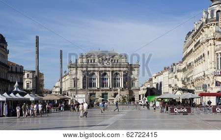 MONTPELLIER, FRANCE - AUGUST 14: Opera national de Montpellier on august 14, 2013 in Montpellier. Built in the Italian style and opened in 1888