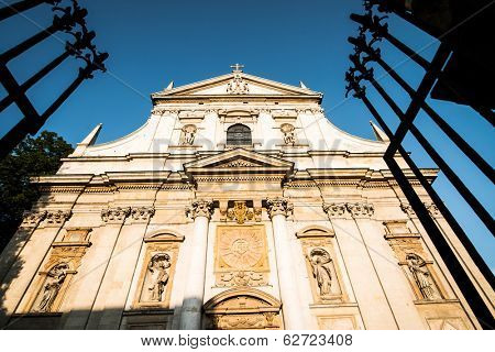 KRAKOW, POLAND - AUGUST 24: The early Baroque Church of St. Peter and St. Paul a in the city of Krakow in Polandon 24 august 2013. Dates from 1596.