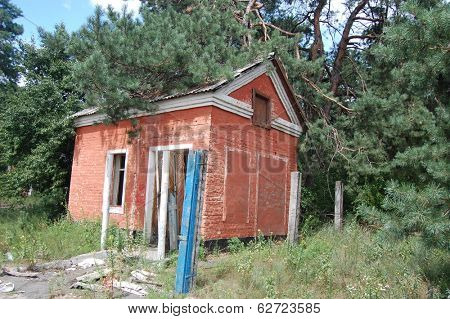 KIEV, UKRAINE -JUL 7, 2013: Abandoned military base near Chernobyl alienation area ,Radio communication centre  on July 7, 2013 near  Kiev, Ukraine