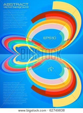 Blue abstract background vector leaflet template
