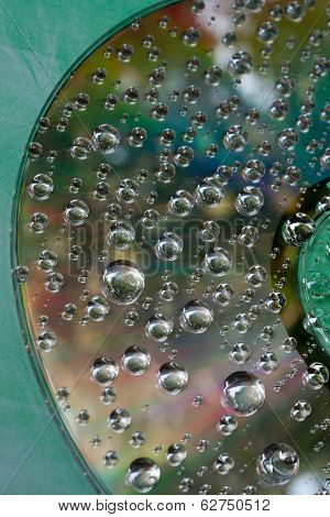 Drop of water  on CD and DVD