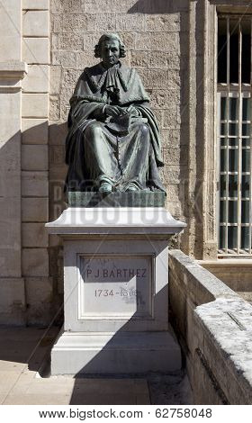 MONTPELLIER, FRANCE - AUGUST 14: Statues of Paul-Joseph Barthez at the Faculty of Medicine of Montpellier on august 14, 2013 in Montpellier