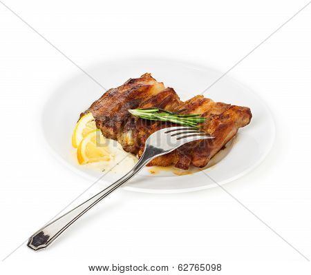 Cooked Bacon Rashers Isolated