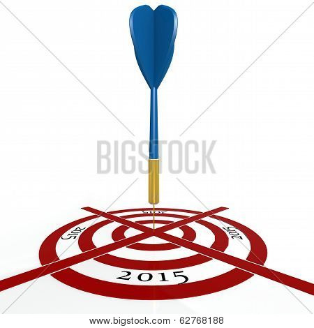 Dart Board With  2015