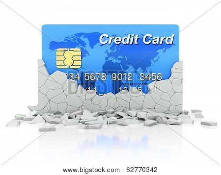 Credit card under collapsed wall