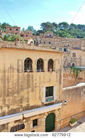 Bystreet In Old Town On The Castle In Tossa De Mar, Catalonia, Costa Brava, Spain
