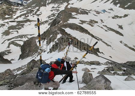 Hiking downhill