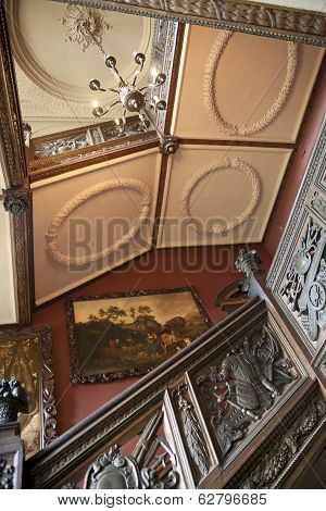 LONDON, RICHMOND UK - APRIL 05, 2014  Richmond duke house interior, 17th century mansion with park,