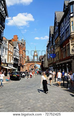 View along Eastgate, Chester.