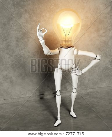 Lamp Character Shows The Ok