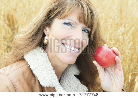 Woman on wheat