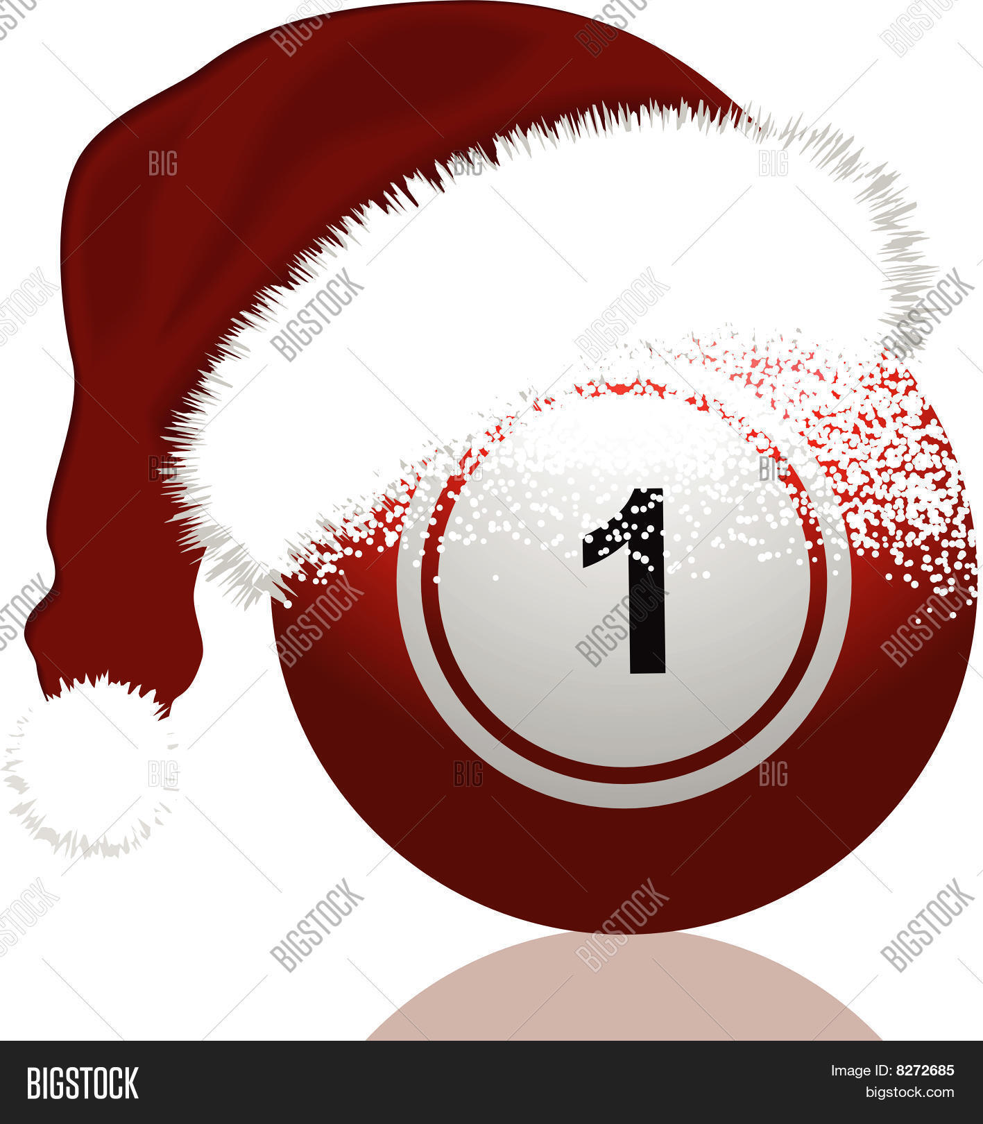 Bingo Ball Santa Hat Vector & Photo (Free Trial) Bigstock