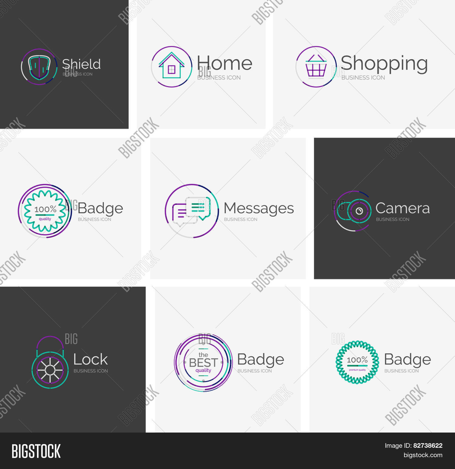 Thin Line Neat Design Vector & Photo (Free Trial) | Bigstock